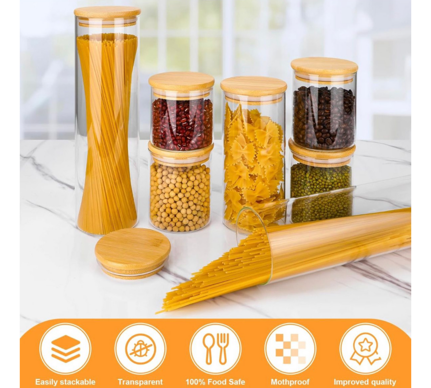 7er Set Glas Vorratsbehälter