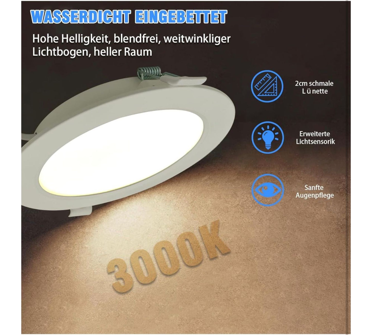 6er Set WeshLMPO LED Einbaustrahler