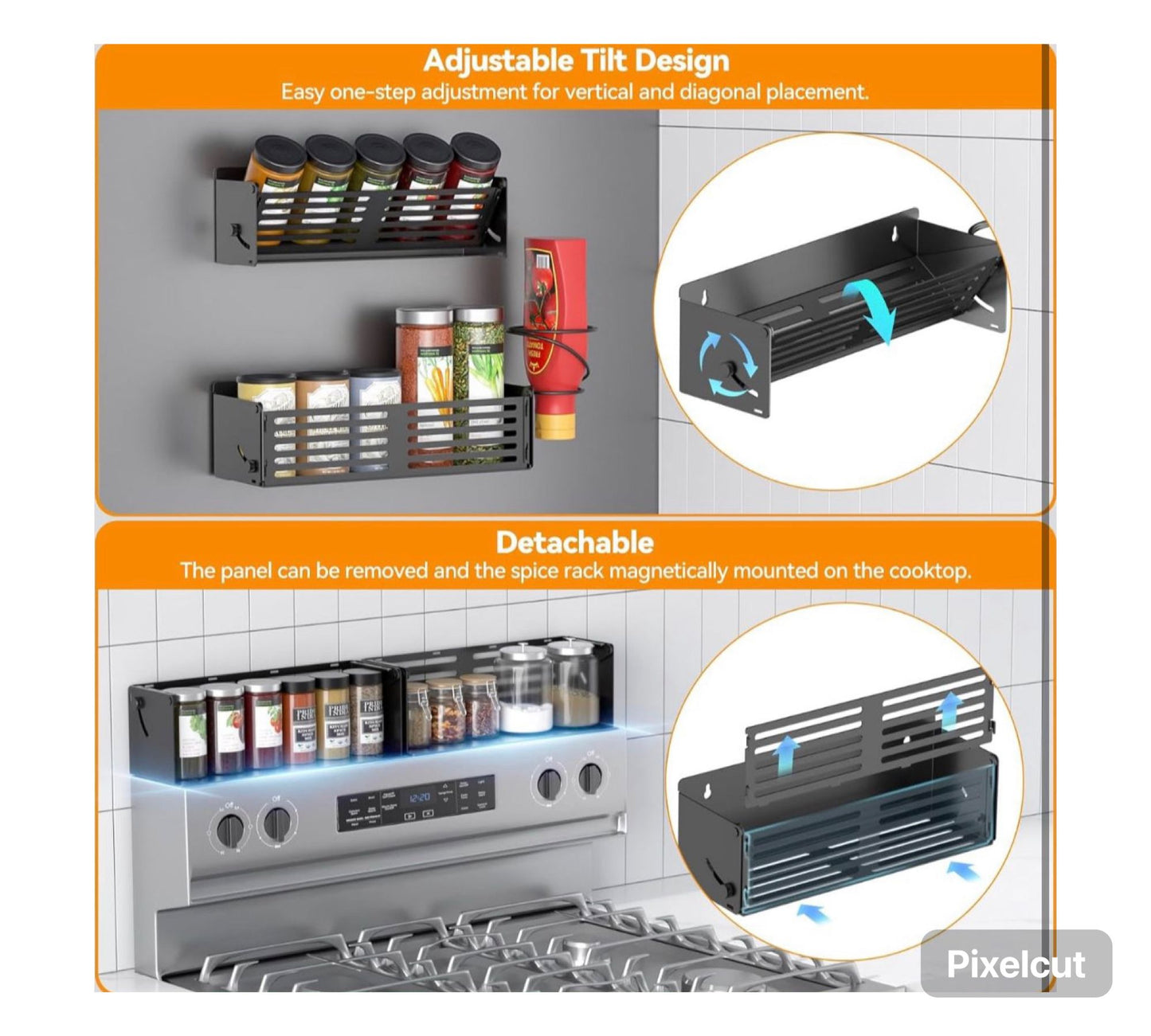 2er Set CLESOO Magnetisches Küchenregal