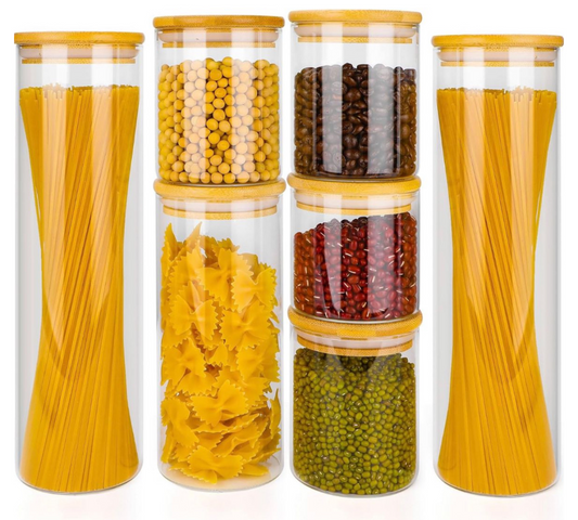 7er Set Glas Vorratsbehälter