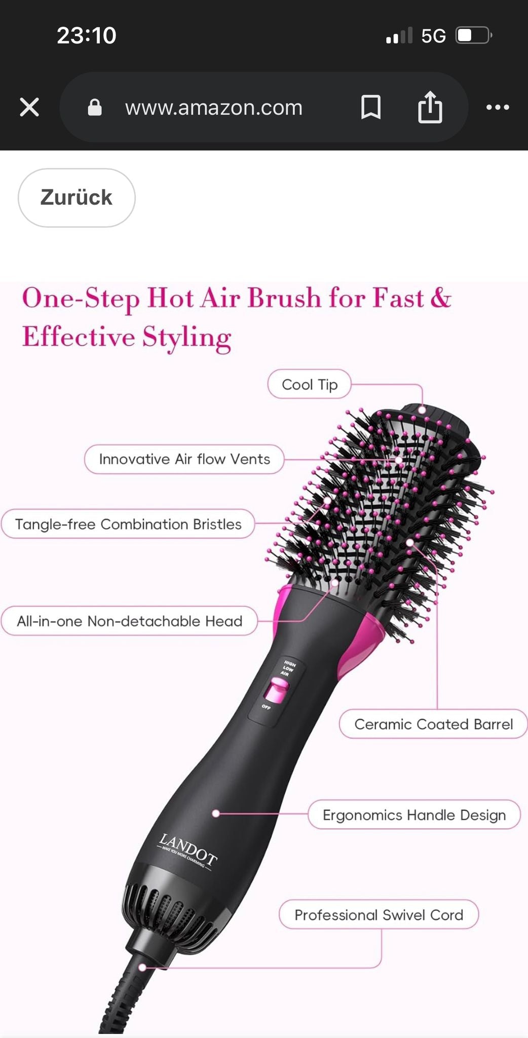 Landot 4 in 1 Haarföhn Styler
