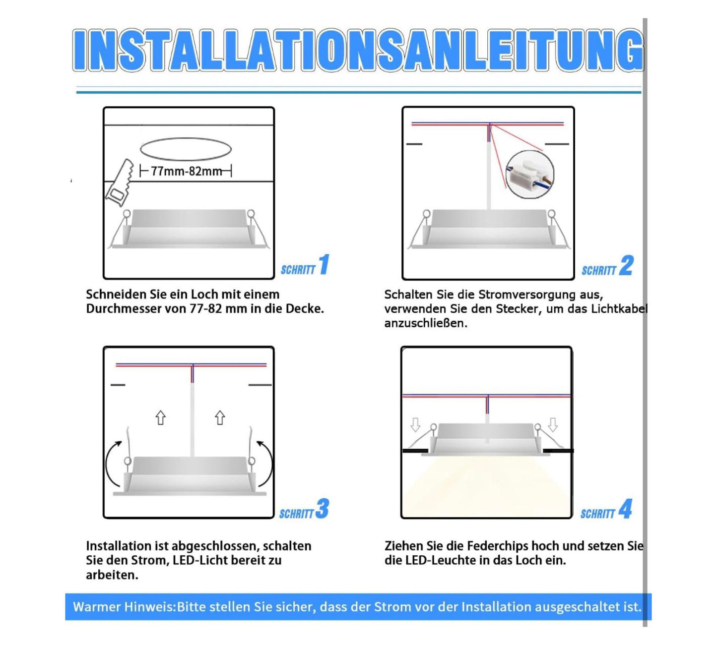 6er Set WeshLMPO LED Einbaustrahler