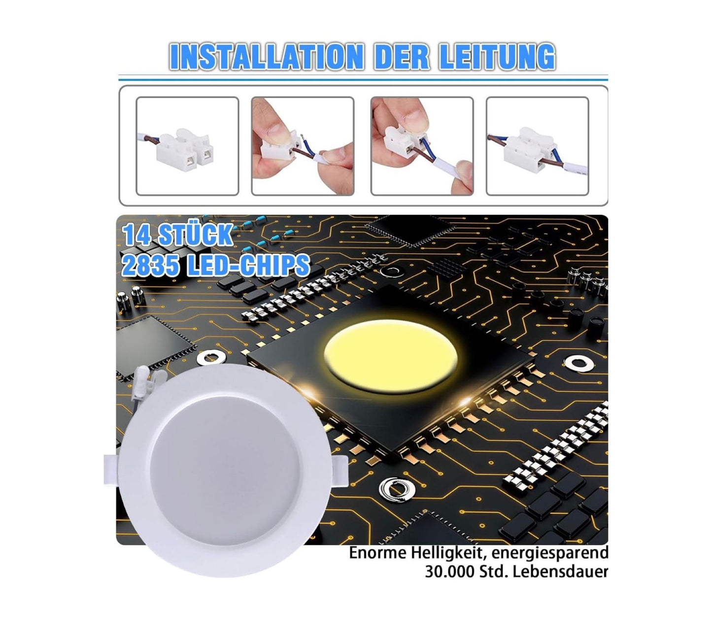 6er Set WeshLMPO LED Einbaustrahler