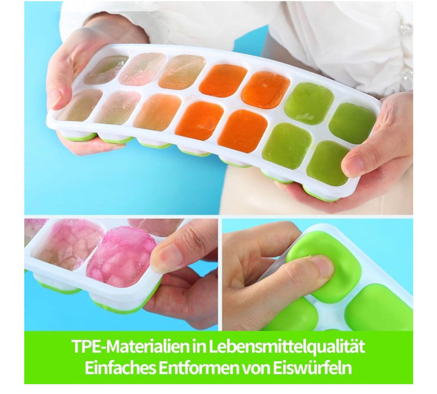 VEHHE Silikon-Eiswürfelformen