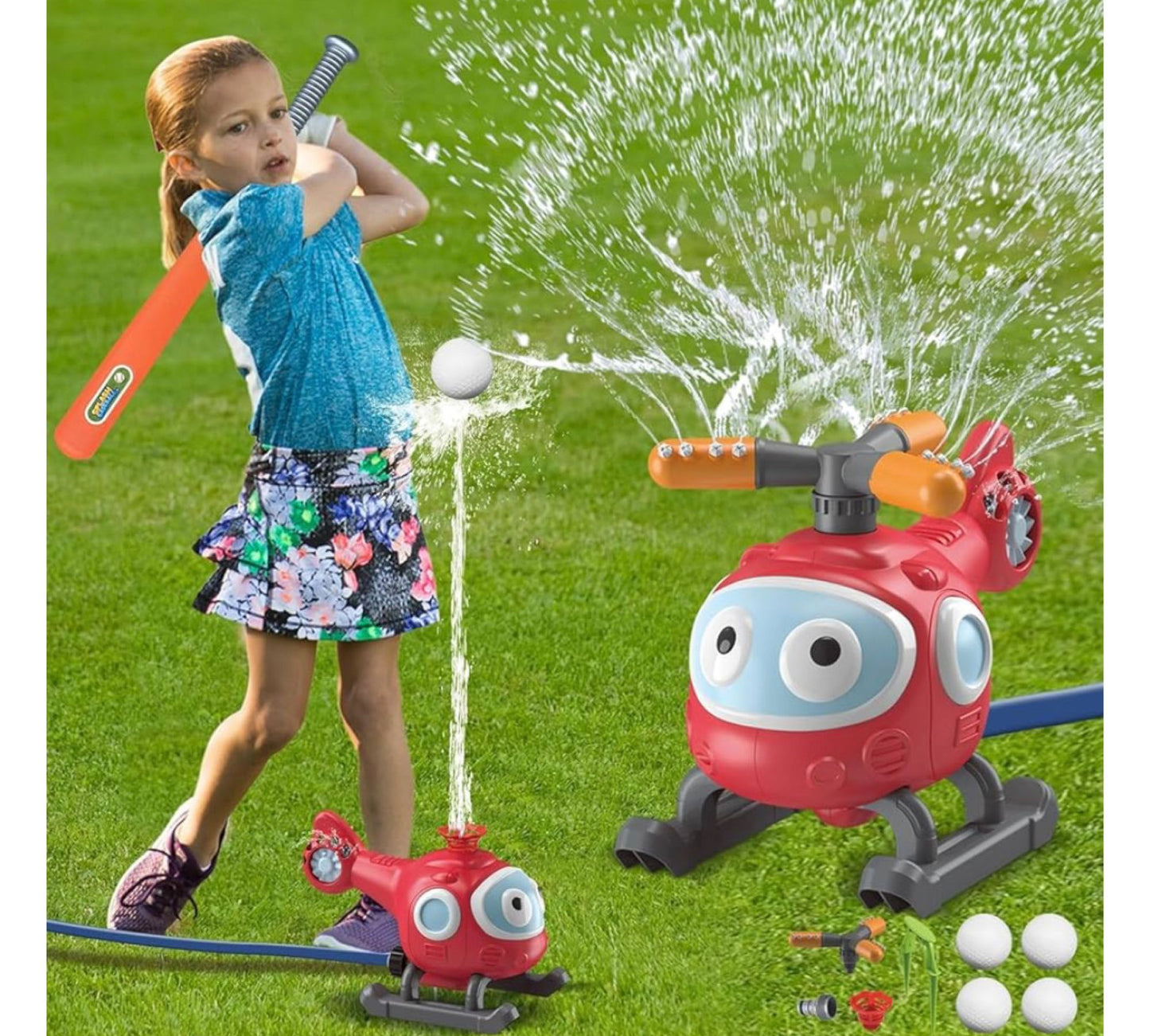 2-in-1 Helikopter-Wassersprinkler